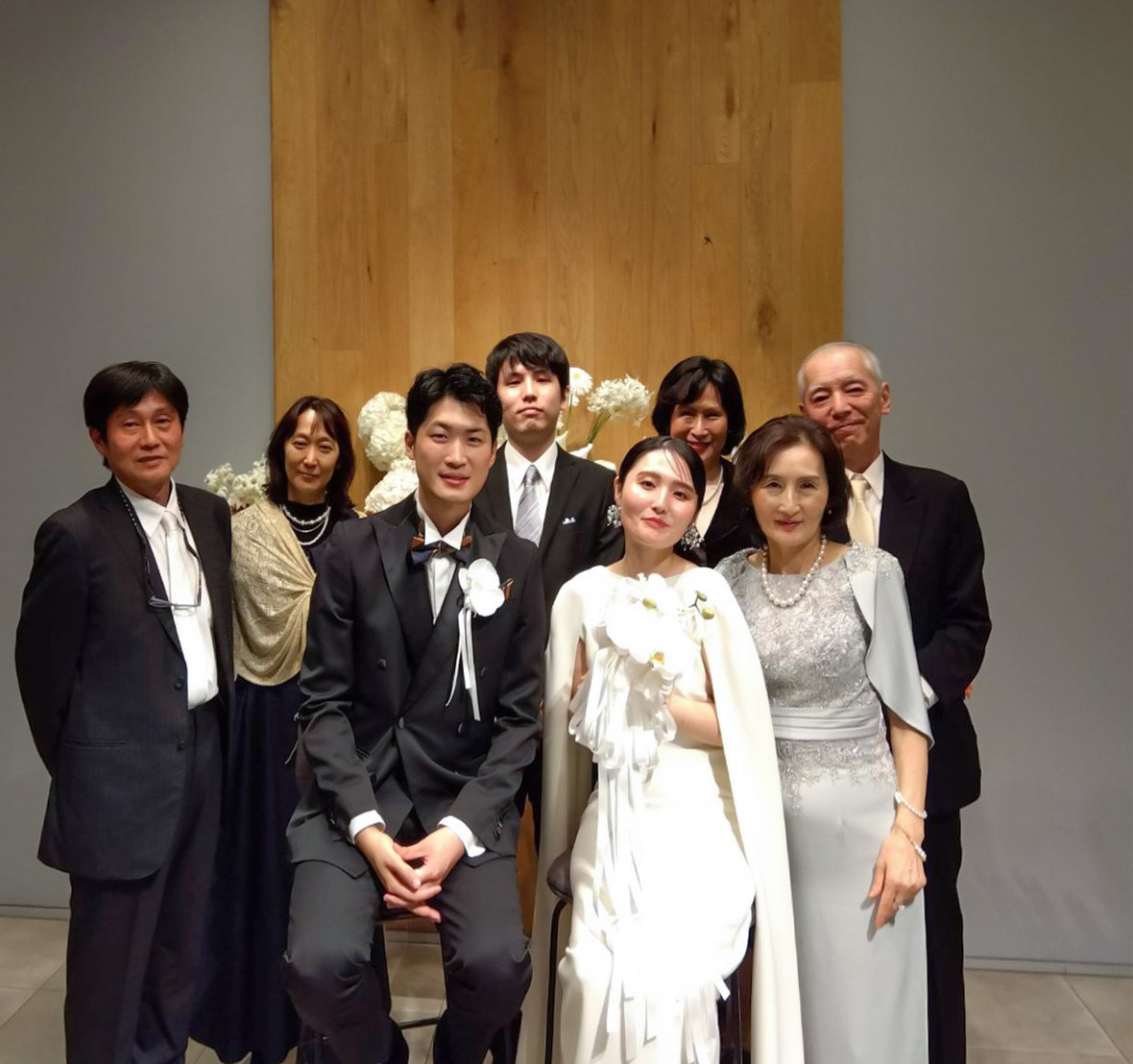 実際の結婚式 母親 フォーマルドレスL108シルバー